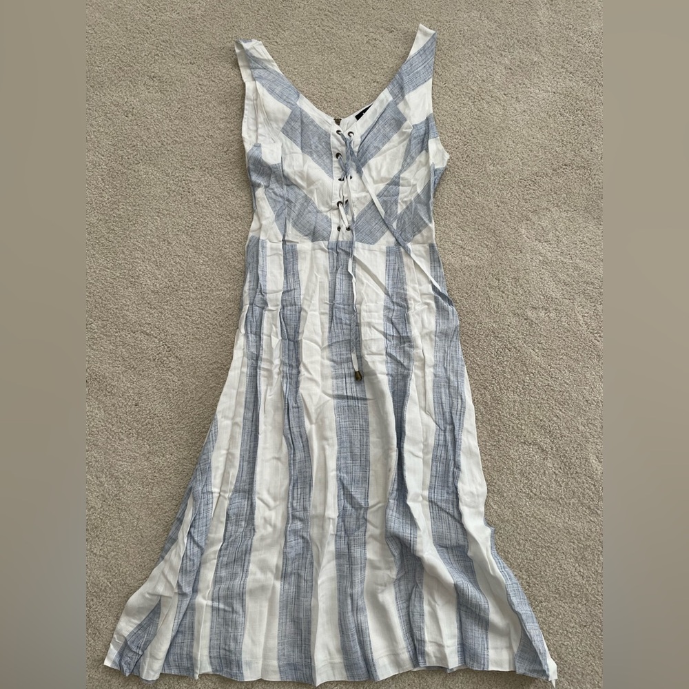 Blue lace up summer dress